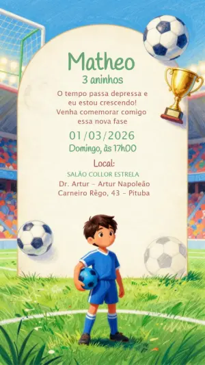 Soccer Birthday Invitation – Static – CollorGraph EDITOR
