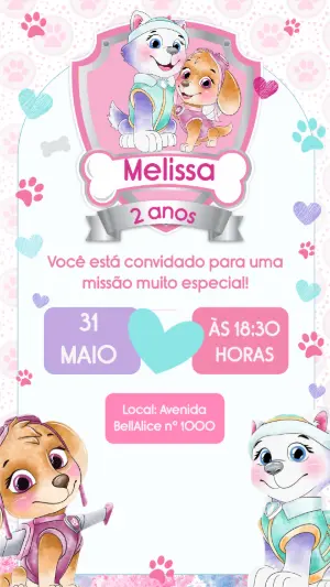 Paw Patrol Birthday Invitation – Static – Arte Coelho Digital
