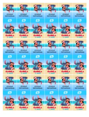 Rótulo Editável para Tic Tac Festa Lilo & Stitch