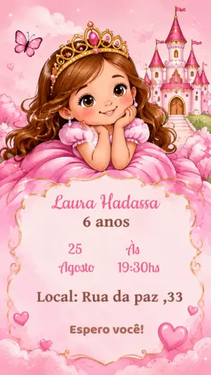 Invitación de cumpleaños Princesas – Estático – Stefany Santos