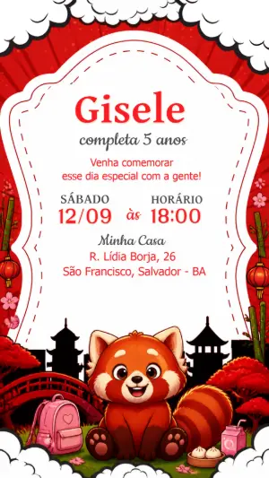 Convite de Aniversário Red: Crescer é uma Fera