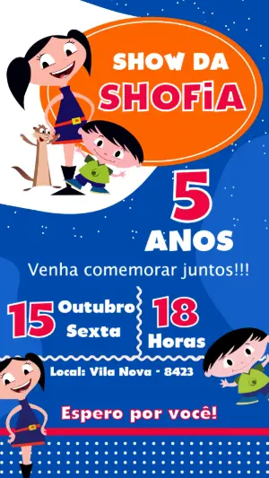 Convite de Aniversário Show da Luna Colorido para Editar
