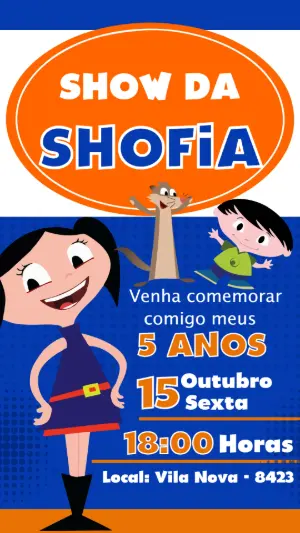 Convite Digital Show da Luna: Modelo Editável para Aniversário