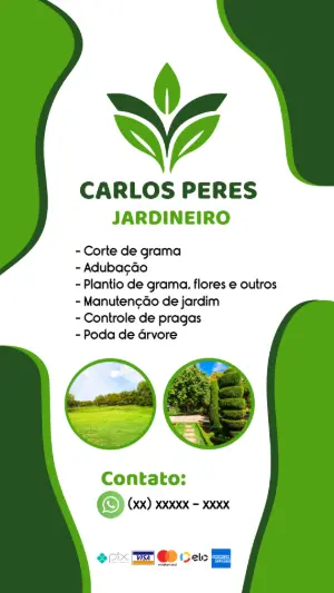 Cartão de Visita Jardineiro Profissional para Editar Online