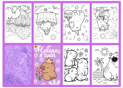 Kit Festa Capivara para Colorir: Livrinho de Atividades Editável
