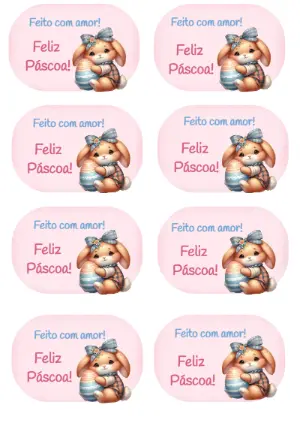 Adesivo de Páscoa com Coelhinho Fofo para Editar Online