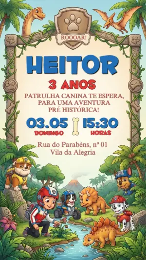 Invito di compleanno Paw Patrol – Statico – Festôu Convites