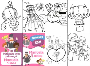 Mini Livro de Colorir Mundo Bita Editável para Aniversário