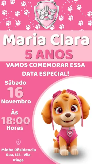 Invito di compleanno Paw Patrol – Statico – Color Art Studio
