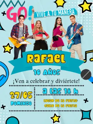 Invitación de Cumpleaños Go! Vive a tu manera para Editar Online