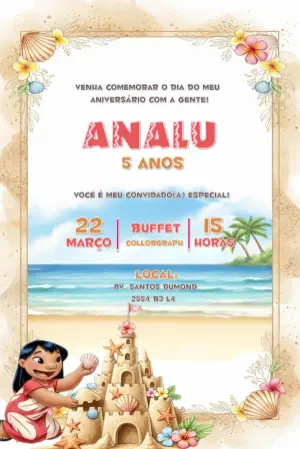 Invitación de cumpleaños Stitch – Estático – CollorGraph Convites