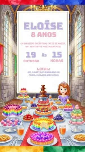 Invitación de cumpleaños Princesas – Estático – CollorGraph Convites