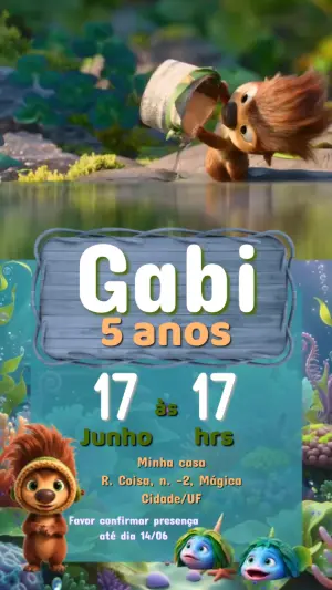 Convite Animado Como Mágica: Aniversário Infantil Editável