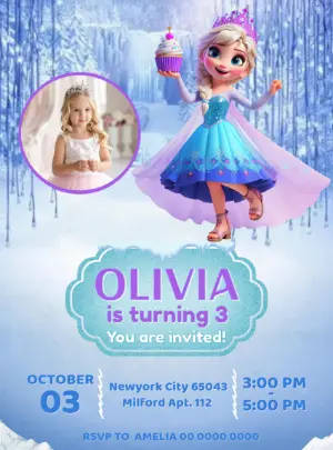 Invitación de cumpleaños Princesas – Estático – Decore Arte