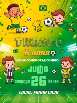 Soccer Birthday Invitation – Static – Alegria no ar