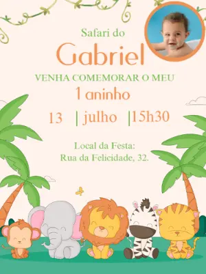 Safari Birthday Invitation – Static – Pedro Henrique