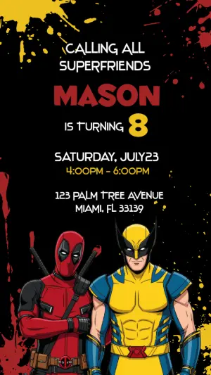 Comic Superhero Birthday Invitation | Editable Digital Template