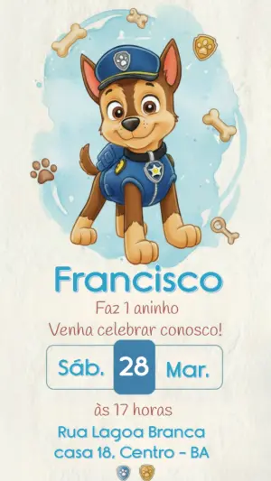 Paw Patrol Birthday Invitation – Static – CollorGraph EDITOR