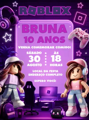 Invito di compleanno Roblox – Statico – Decore Arte