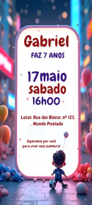 Soccer Birthday Invitation – Static – Convites Digitais Exclusivos