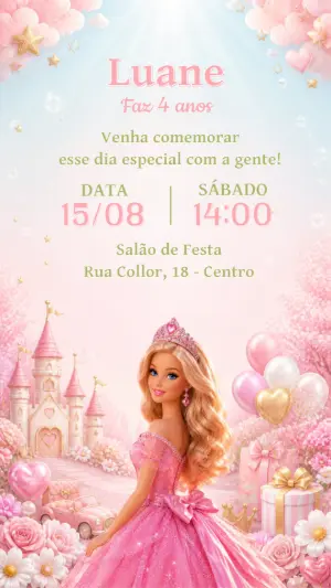 Invitación de cumpleaños Princesas – Estático – CollorGraph EDITOR