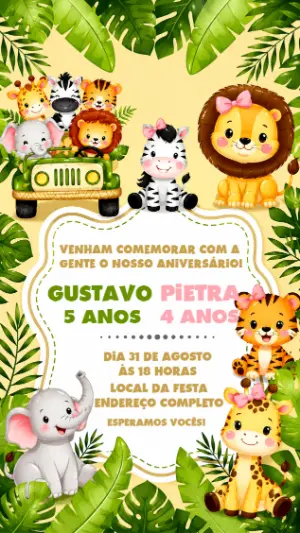 Safari Birthday Invitation – Static – Decore Arte