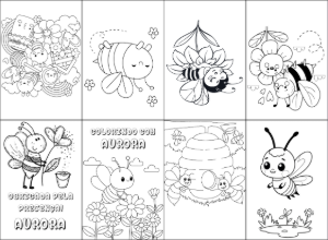 Mini Livro de Colorir Abelhinha para Editar Online