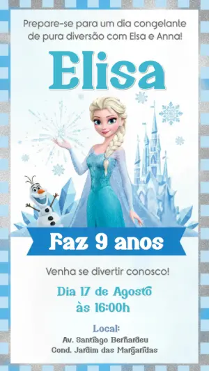 Frozen Birthday Invitation – Static – CollorGraph Convites