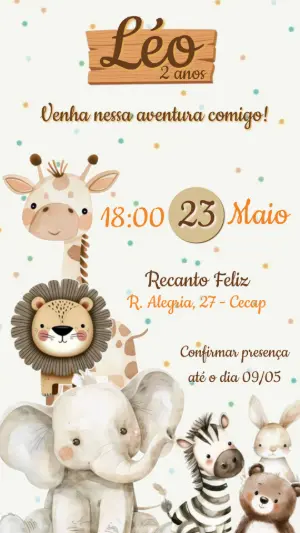 Safari Birthday Invitation – Static – Maira Chediac