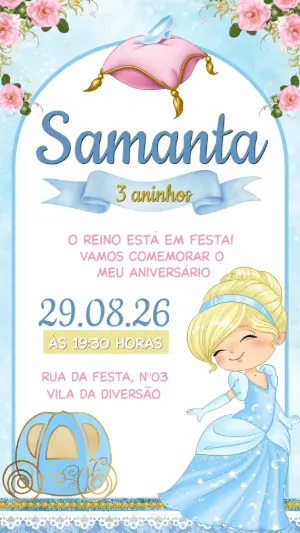 Invitación de cumpleaños Princesas – Estático – Convide aê!