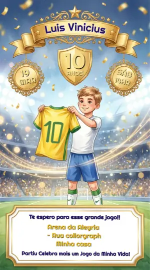 Soccer Birthday Invitation – Static – Convites Digitais Exclusivos