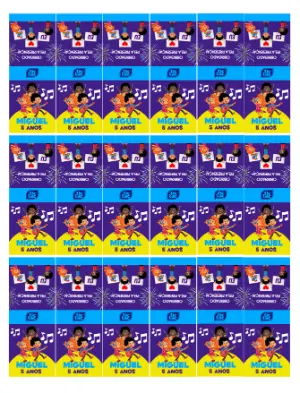 Rótulo para Tic Tac Festa Musical Infantil para Editar