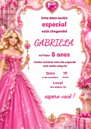 Invitación de cumpleaños Princesas – Estático – KC Design