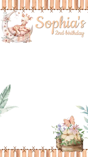 Cute Giraffe on Moon Birthday Photo Frame