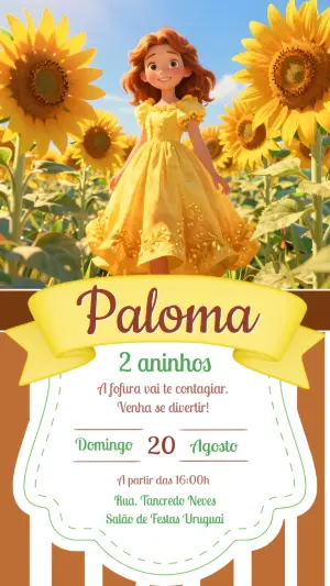 Invitación de cumpleaños Princesas – Estático – CollorGraph Convites