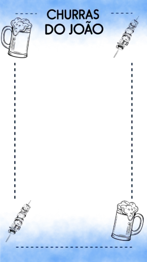 Moldura para Stories Masculino Azul e Preto para Editar