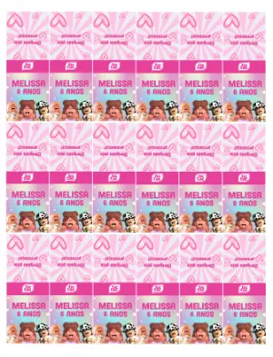 Rótulo Tic Tac Aniversário Roblox Rosa para Editar e Imprimir