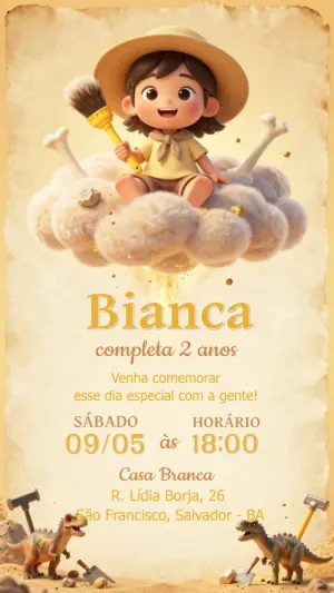 Invitación de cumpleaños Dinosaurio – Estático – CollorGraph EDITOR
