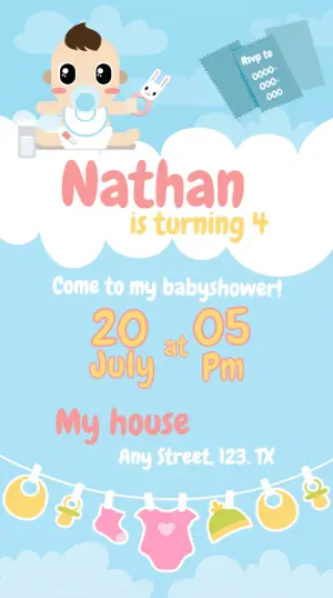 Invito baby shower – Statico – Wolf Designer
