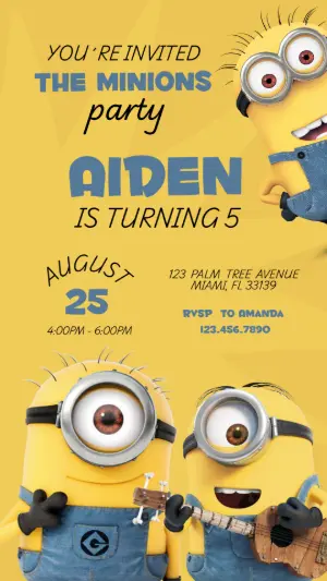Fun Minions Birthday Invitation | Digital Editable Template