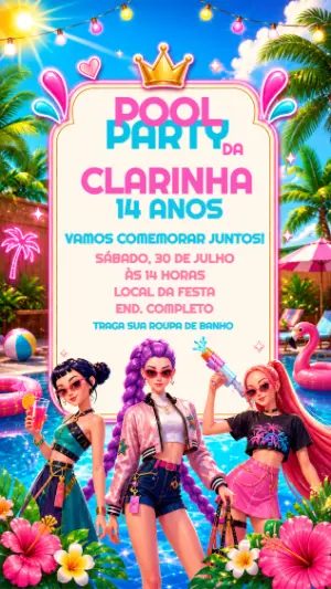 Invitation d'anniversaire KPop Demon Hunters – Statique – Decore Arte