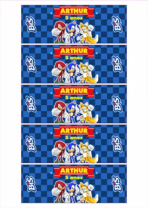 Adesivo para Bis do Sonic: Edite Online para Aniversário