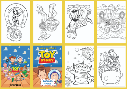 Livrinho de Colorir Toy Story Editável para Aniversário