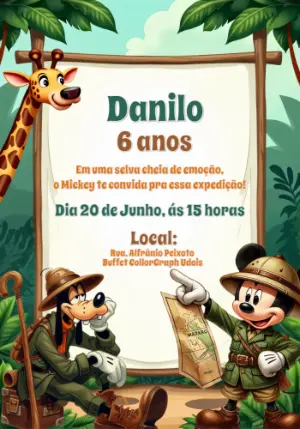 Invito di compleanno Safari – Statico – CollorGraph Convites