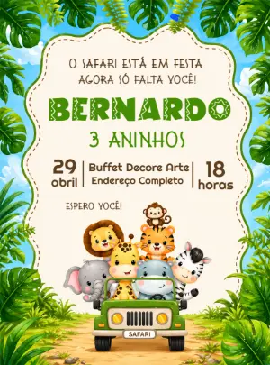 Safari Birthday Invitation – Static – Decore Arte