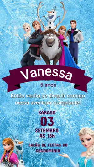 Frozen Birthday Invitation – Static – Arte Coelho Digital