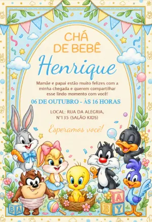 Invito baby shower – Statico – Borboleta Convites