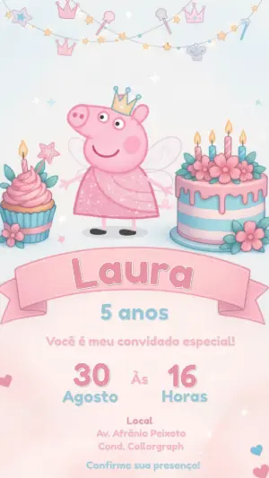 Invitación de cumpleaños Princesas – Estático – CollorGraph EDITOR