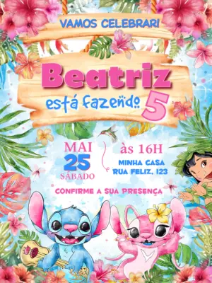Invitación de cumpleaños Stitch – Estático – Magic Arte Digital