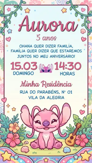 Stitch Birthday Invitation – Static – Festôu Convites